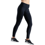 Bright Black Quilted High-Waist Tights