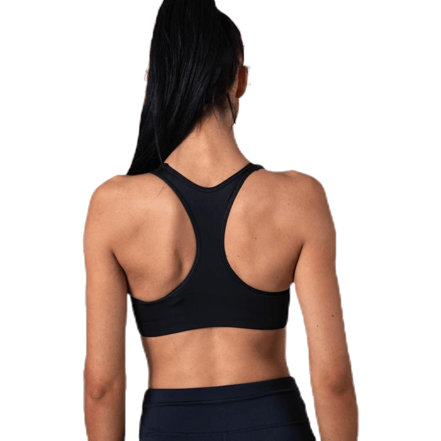 Swoosh Women's Medium-Support Non-Padded Sports Bra BLACK/WHITE/WHITE