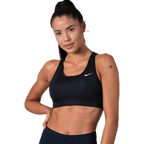 Swoosh Women's Medium-Support Non-Padded Sports Bra BLACK/WHITE/WHITE
