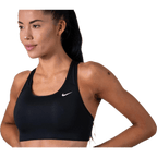 Swoosh Women's Medium-Support Non-Padded Sports Bra BLACK/WHITE/WHITE