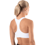 Nike Swoosh Women’s Medium-Support Non-Padded Sports Bra — White/Black