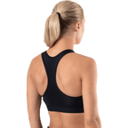 Nike Dri-FIT Swoosh Women's Medium-Support Non-Padded Sports Bra — BLACK/BLACK/WHITE