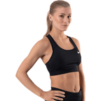 Nike Dri-FIT Swoosh Women's Medium-Support Non-Padded Sports Bra — BLACK/BLACK/WHITE