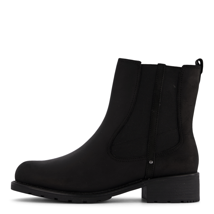 Clarks | Svarta Chelseaboots Med Varmt Foder & Låg Klack
