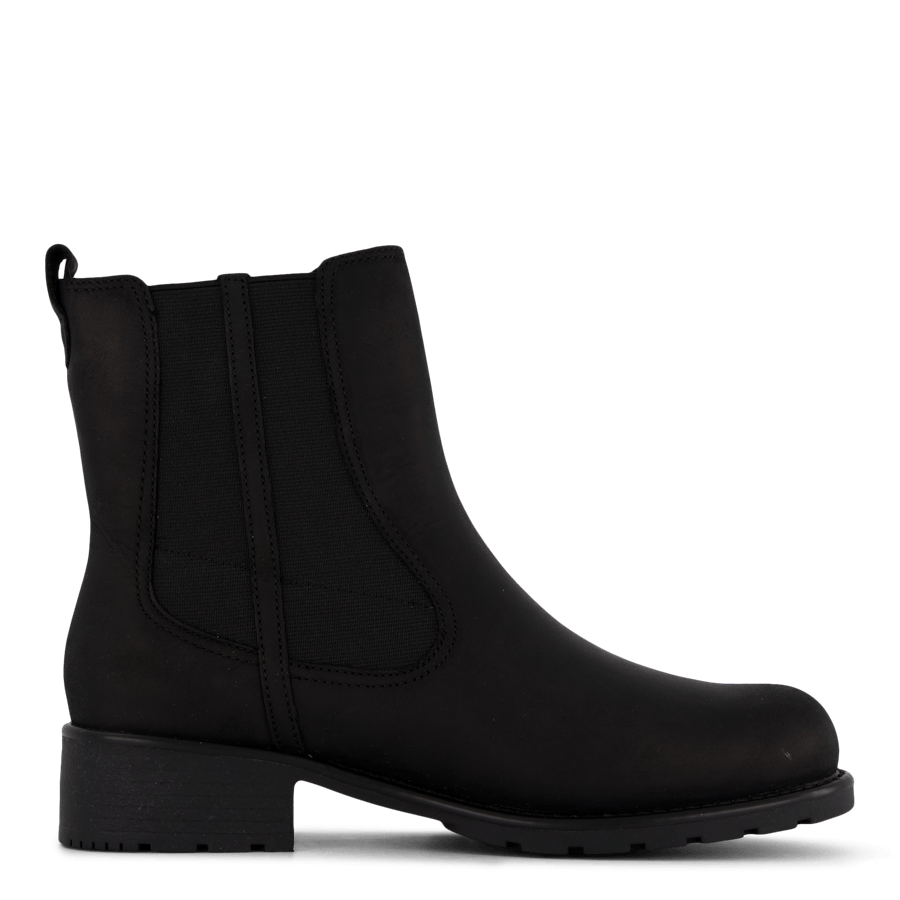 Clarks | Svarta Chelseaboots Med Varmt Foder & Låg Klack