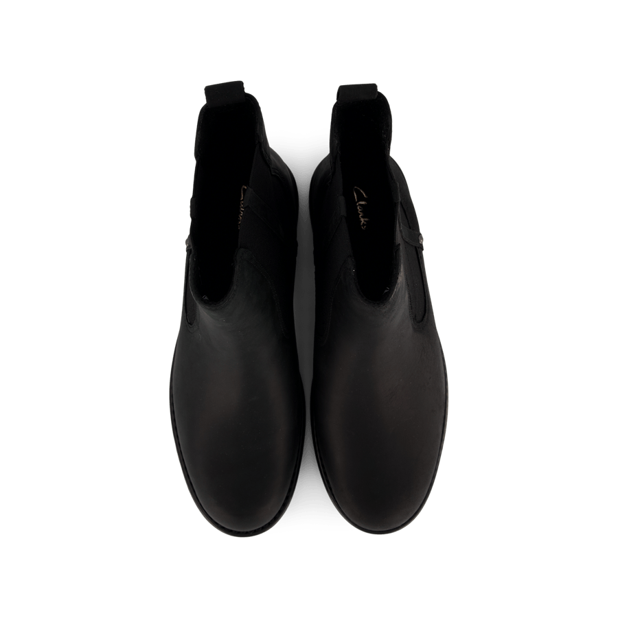 Clarks | Svarta Chelseaboots Med Varmt Foder & Låg Klack