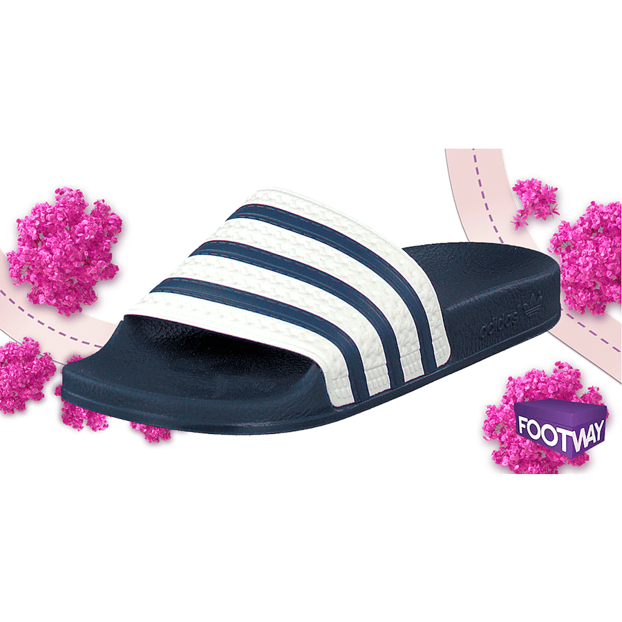 Adilette Slides Adiblue/White/Adiblue