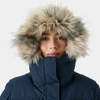 Helly Hansen | Elegant Lång Vinter Dunjacka Dam Med Fuskpäls Huva