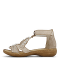 60816-64 Grey Sandal with Jewelry Accents and Velcro Closure