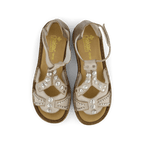 60816-64 Grey Sandal with Jewelry Accents and Velcro Closure