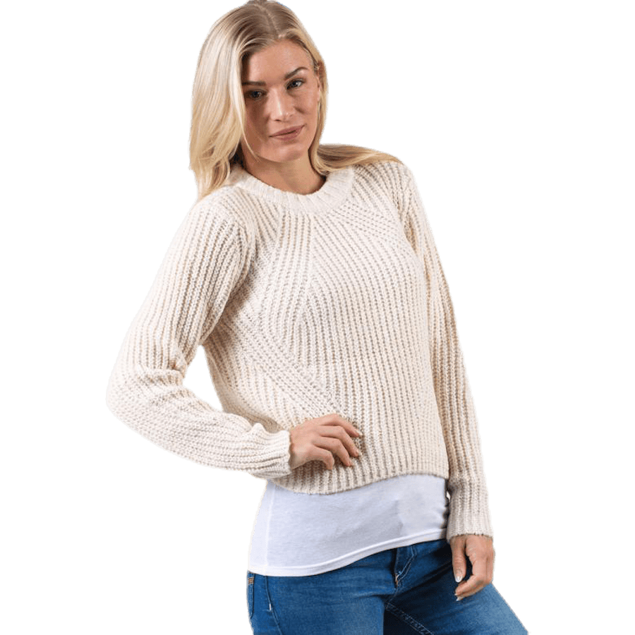 Fiona L/S Pullover Knt White