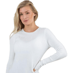 Natalia L/S Rib Pullover Knt White