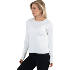 Natalia L/S Rib Pullover Knt White