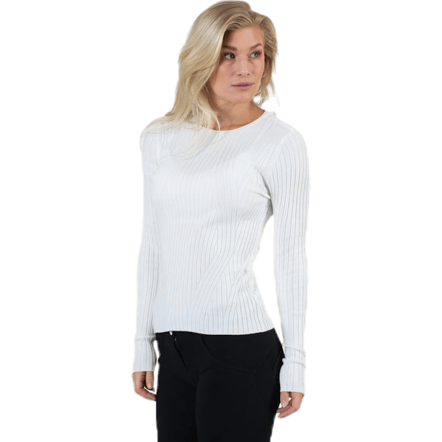 Natalia L/S Rib Pullover Knt White