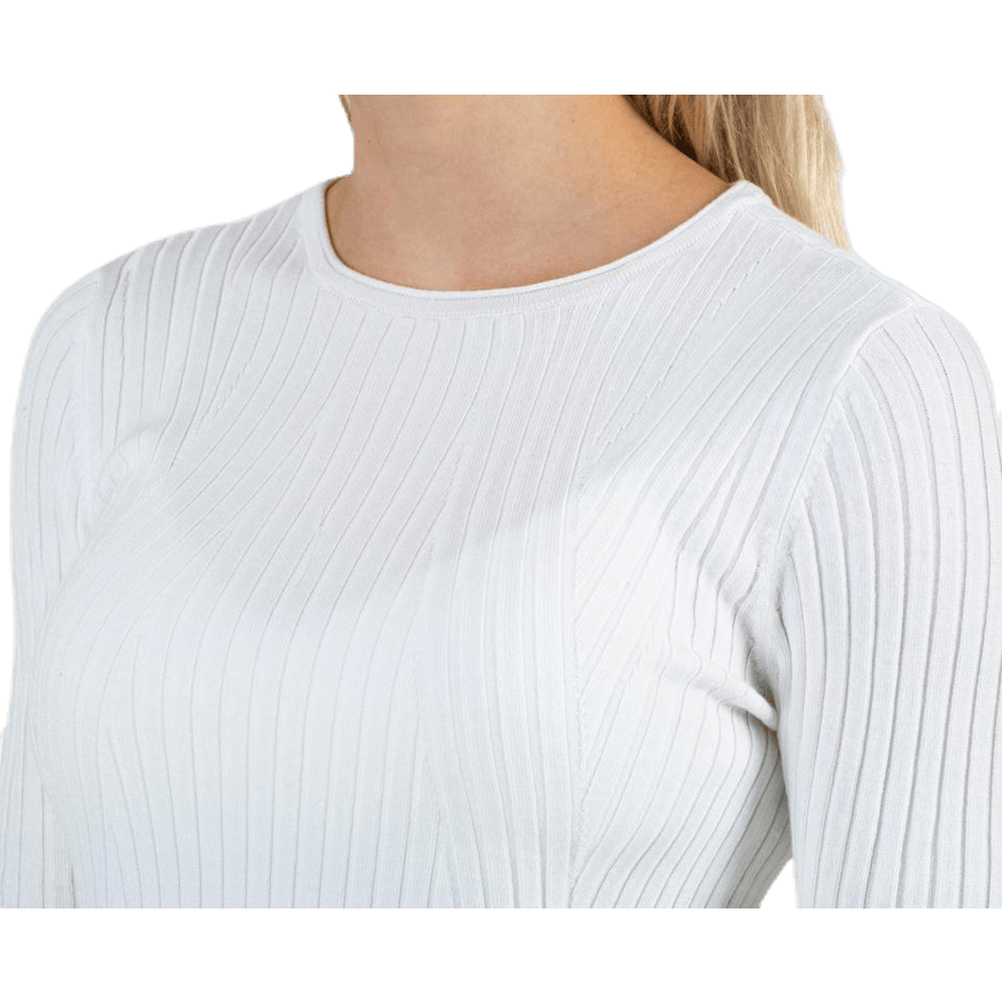 Natalia L/S Rib Pullover Knt White