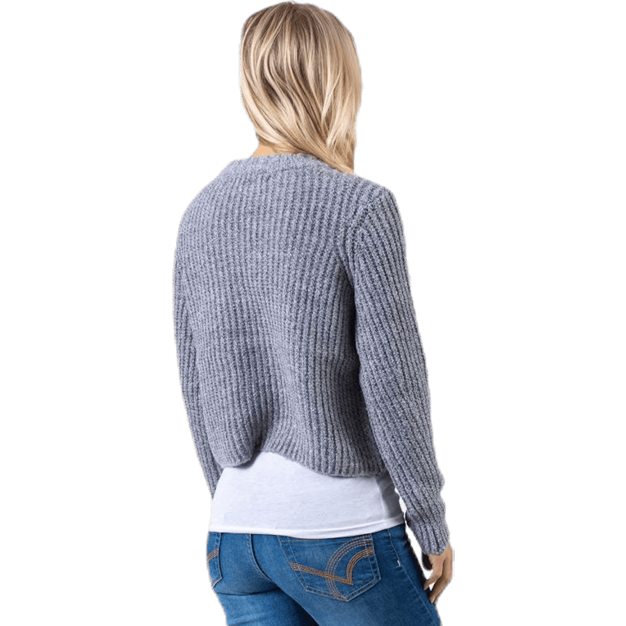 Fiona Long-Sleeve Pullover Knit — Grey