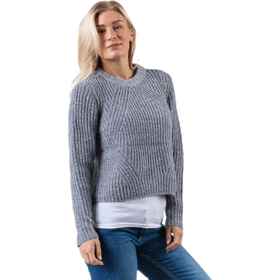 Fiona Long-Sleeve Pullover Knit — Grey