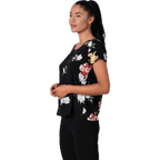 First One Ss Aop Top — Black