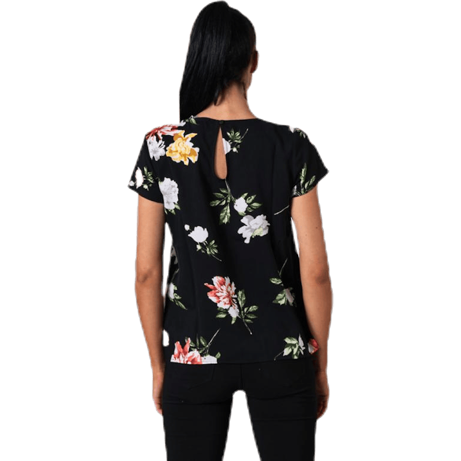 First One Ss Aop Top — Black