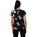 First One Ss Aop Top — Black