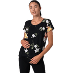 First One Ss Aop Top — Black