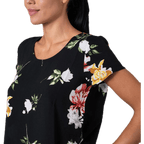 First One Ss Aop Top — Black