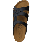 Avery Black Faux Fur-Lined Sandals