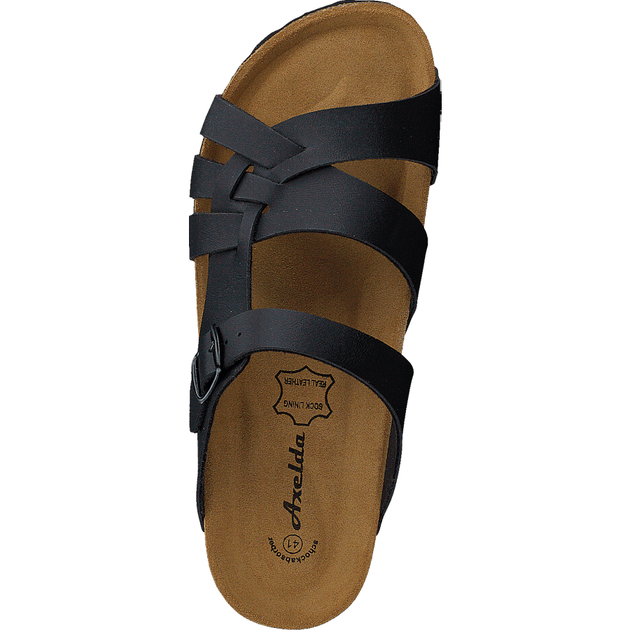 Avery Black Faux Fur-Lined Sandals