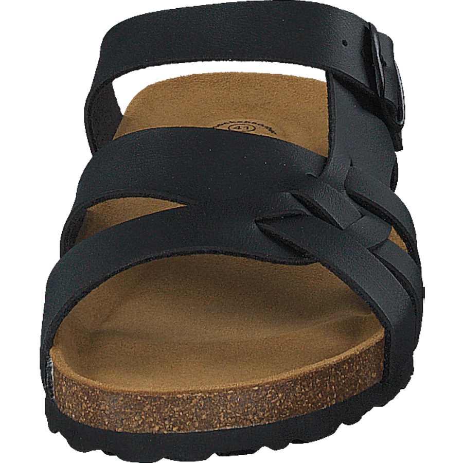 Avery Black Faux Fur-Lined Sandals
