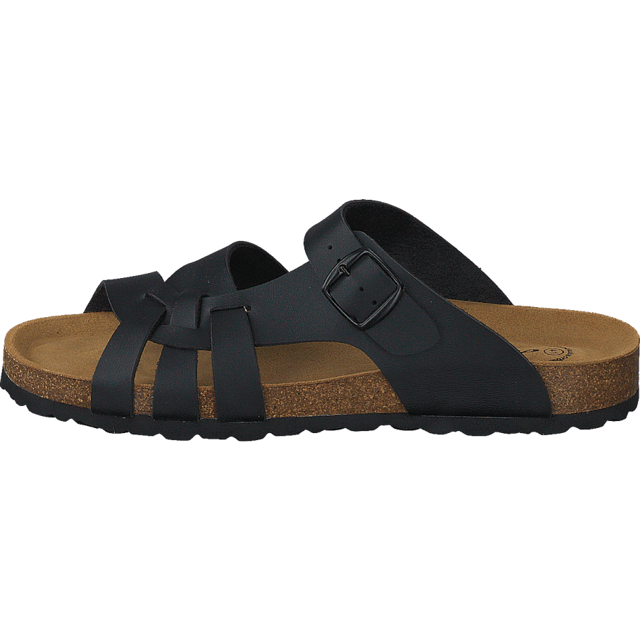 Avery Black Faux Fur-Lined Sandals