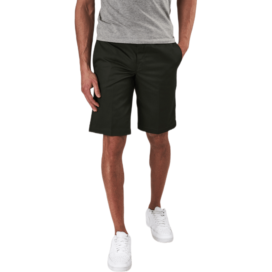 11" Slim Straight Work Shorts — Green