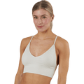 Vicky Rib Seamless V-neck Top — Grey