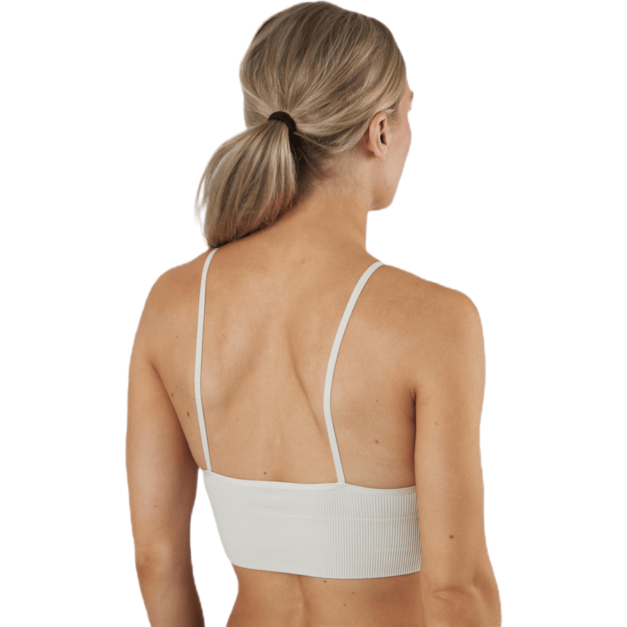 Vicky Rib Seamless V-neck Top — Grey