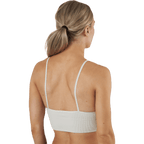 Vicky Rib Seamless V-neck Top — Grey