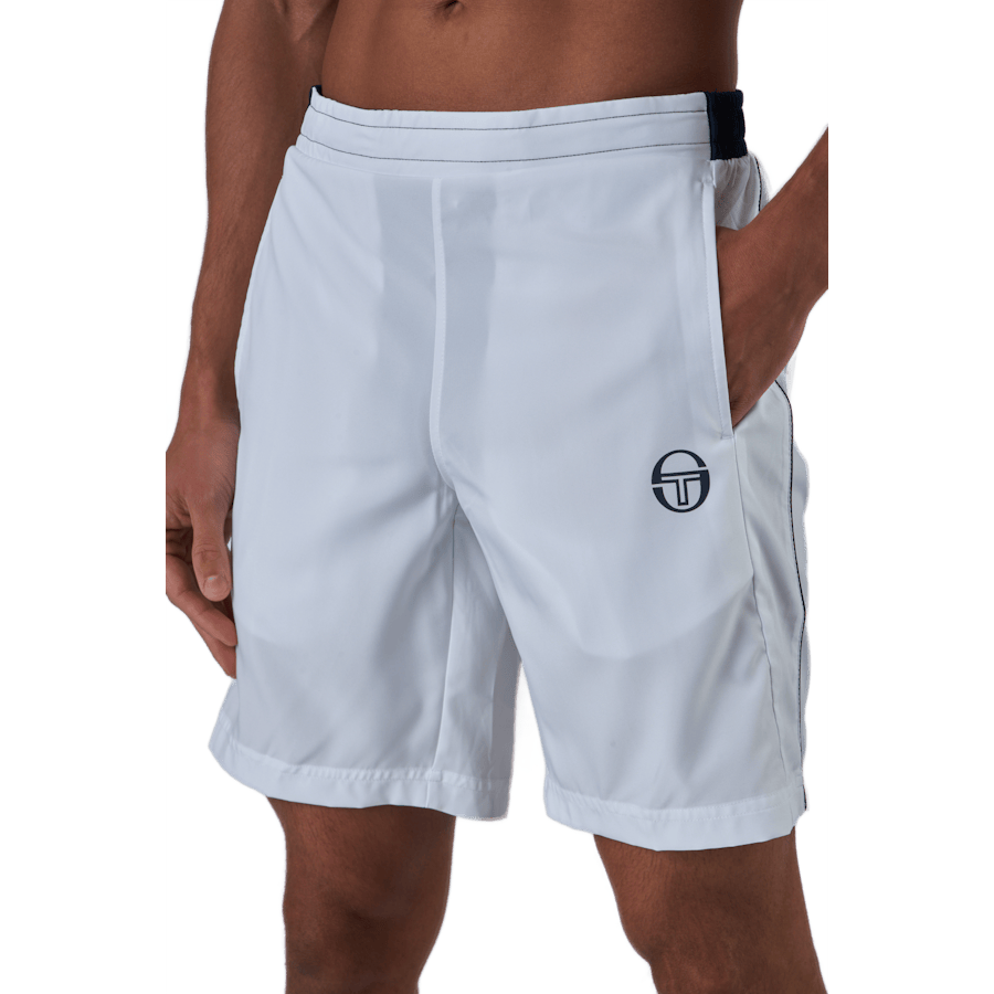 Club Tech Shorts White/Navy — Sergio Tacchini