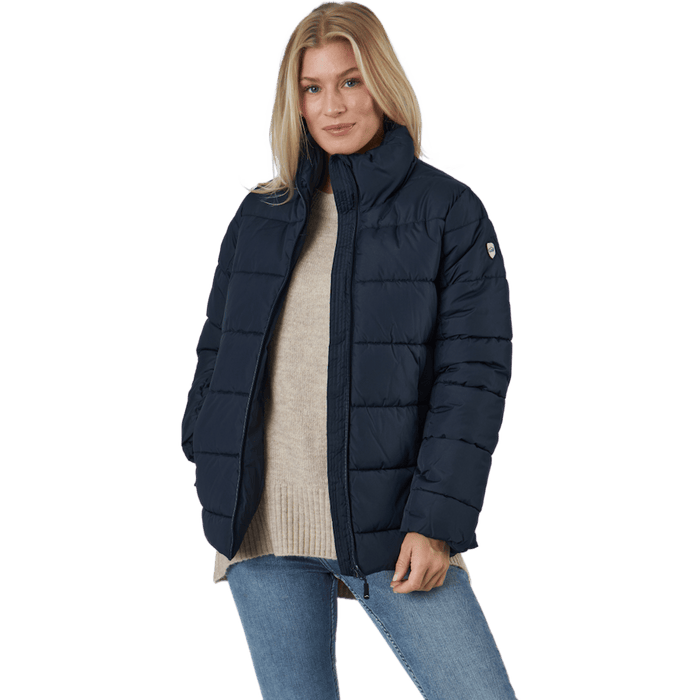 Clara | Vadderad Marinblå Dunjacka Dam