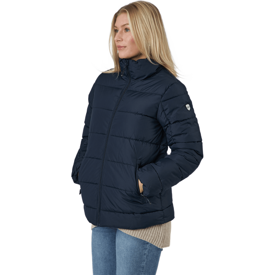 Clara | Vadderad Marinblå Dunjacka Dam
