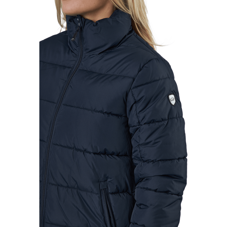 Clara | Vadderad Marinblå Dunjacka Dam