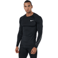 Nike Pro Dri-FIT Men's Tight Fit Long-Sleeve Top BLACK/WHITE