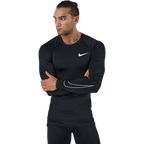 Nike Pro Dri-FIT Men's Tight Fit Long-Sleeve Top BLACK/WHITE