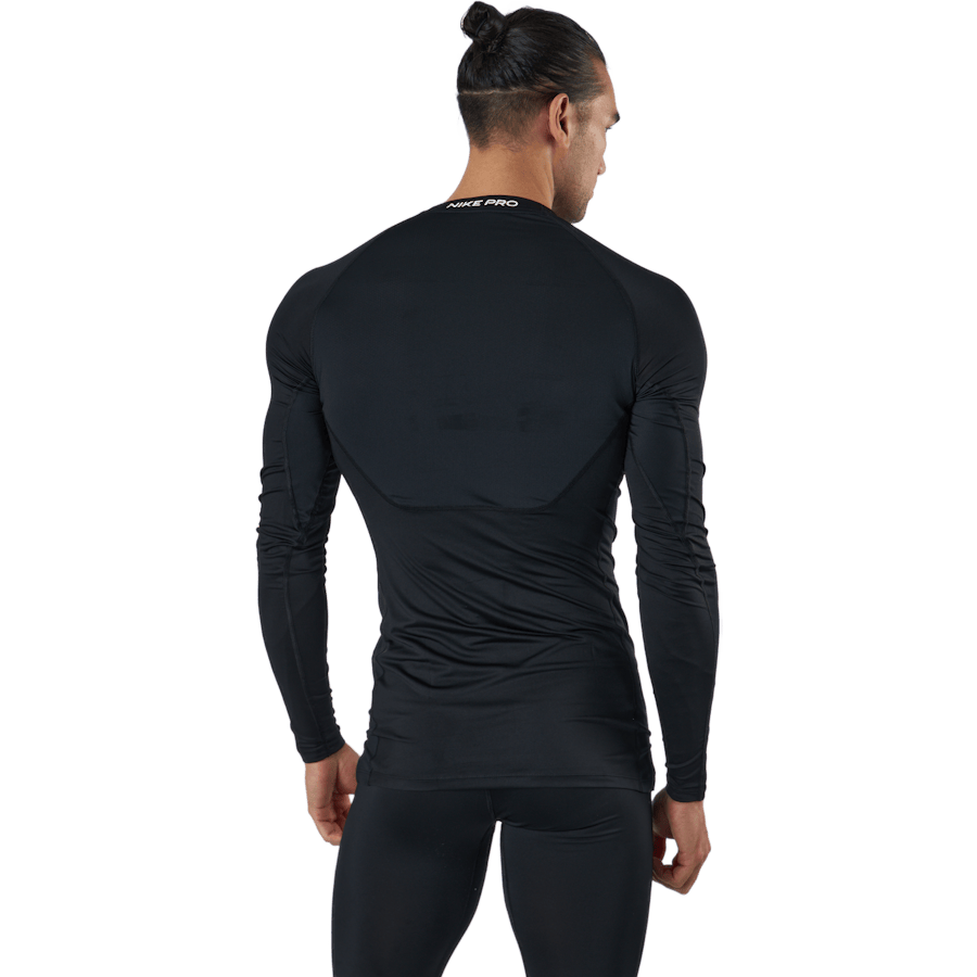 Nike Pro Dri-FIT Men's Tight Fit Long-Sleeve Top BLACK/WHITE