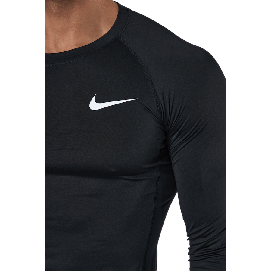 Nike Pro Dri-FIT Men's Tight Fit Long-Sleeve Top BLACK/WHITE