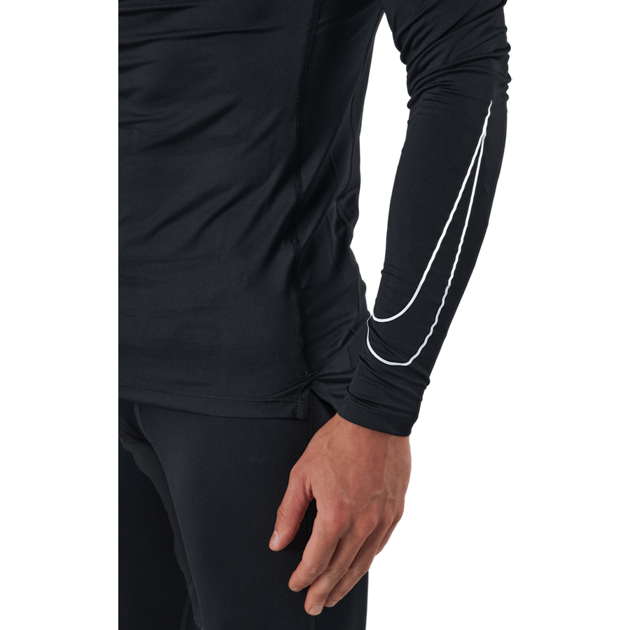 Nike Pro Dri-FIT Men's Tight Fit Long-Sleeve Top BLACK/WHITE