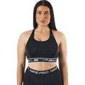 Nike Dri-FIT Swoosh Women's Sports Bra — Black/Black/White