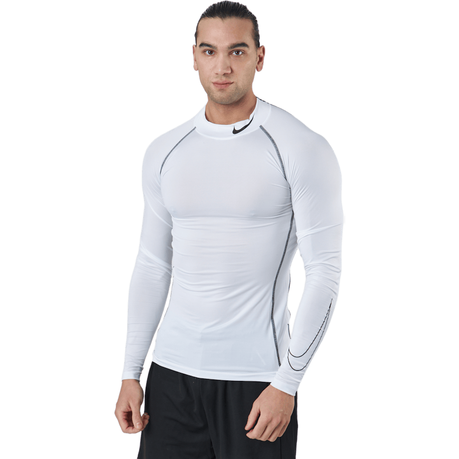 Nike Pro Dri-FIT Men's Tight Fit Long-Sleeve Top WHITE/BLACK/BLACK