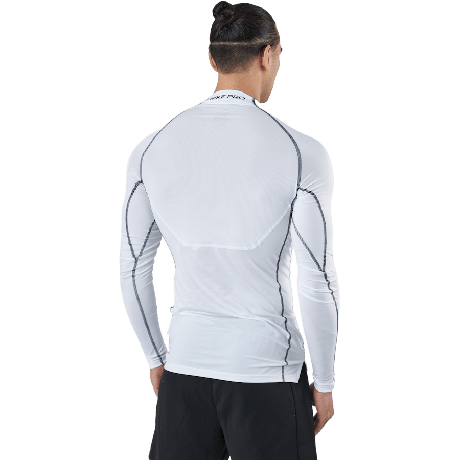 Nike Pro Dri-FIT Men's Tight Fit Long-Sleeve Top WHITE/BLACK/BLACK