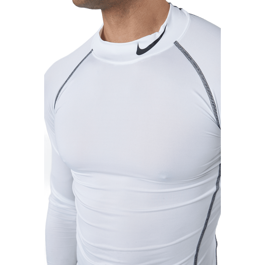 Nike Pro Dri-FIT Men's Tight Fit Long-Sleeve Top WHITE/BLACK/BLACK