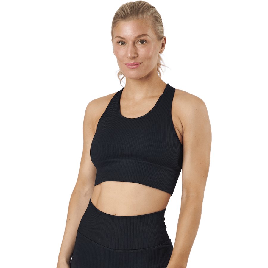 Rib Seamless Crop Top Black