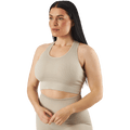Rib Seamless Crop Top — Mushroom