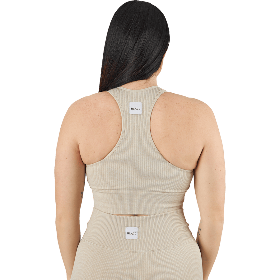 Rib Seamless Crop Top — Mushroom